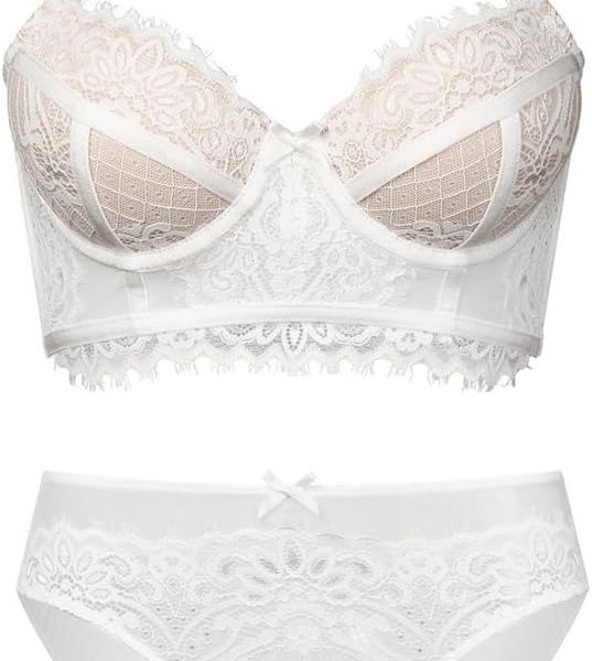 Women's Lace Underwear Women's Small Breasts Pull Up The Upper Side Breast with Underwire Bra Set Bra(85C)
